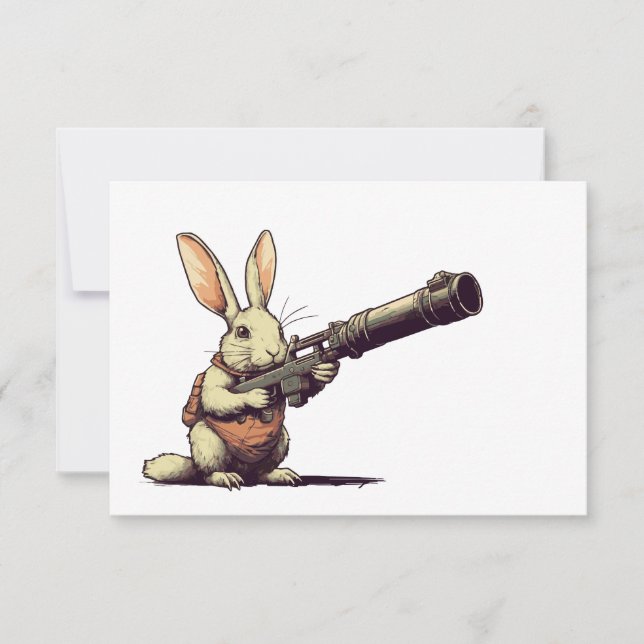 bunny holding big rifle card (Front)