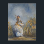 Bunny Holiday Postcard<br><div class="desc">Where Goes Mr Hare? Is the title of this original painting. Also available as a card and adorable gift bags.</div>
