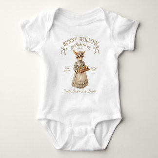 Bunny Hollow Bakery Vintage Easter Rabbit Baker Baby Bodysuit