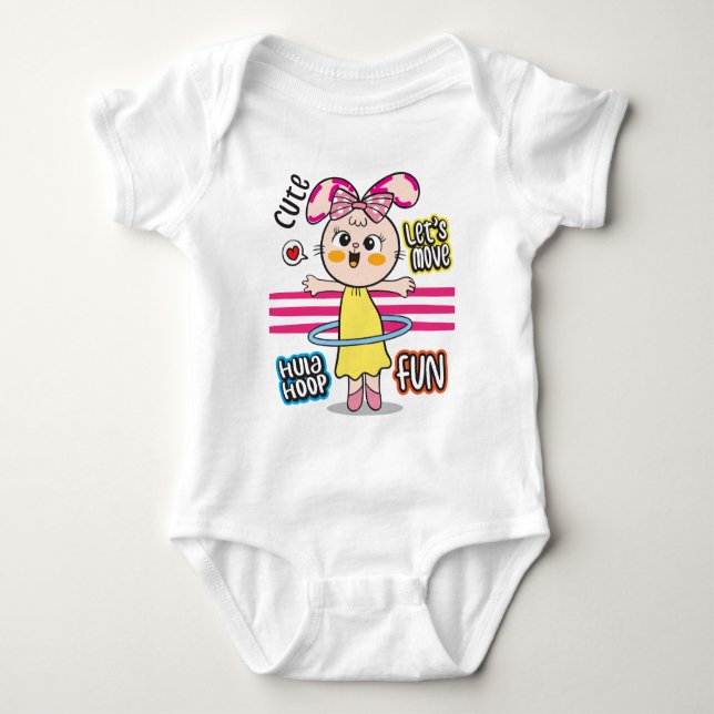 Bunny hoola baby bodysuit (Front)