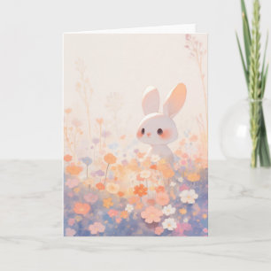 Bunny Hopping Good Time in the Meadow Card