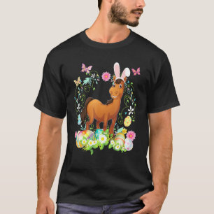 Bunny Horse Happy Easter Day Egg Hunt Lovely Cute T-Shirt