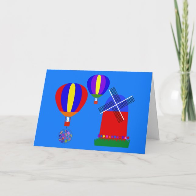 Bunny Hot Air Balloon #1 Card (Front)