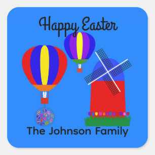 Bunny Hot Air Balloon #1 Stickers
