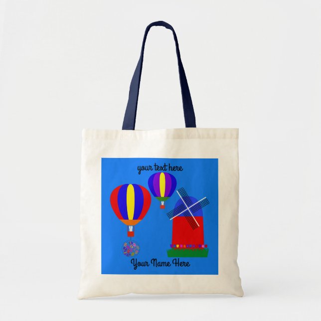 Bunny Hot Air Balloon #1 Tote Bag (Front)