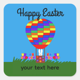 Bunny Hot Air Balloon #3-2 Stickers