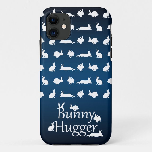 Bunny Hugger iPhone 5 Case (Dark/Light Blue) (Back)