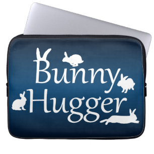 Bunny Hugger Laptop Sleeve (Dark/Light Blue)
