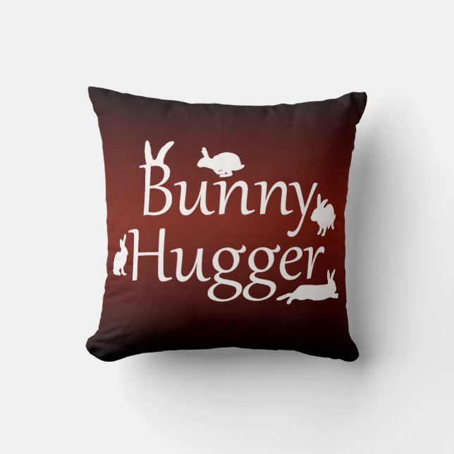 Bunny Hugger Pillow (Dark/Light Red) (Front)
