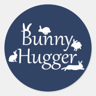 Bunny Hugger Sticker (Navy)