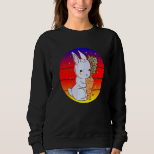 Bunny Hugging Carrot  Bunny Rabbit Happy Easter Da Sweatshirt