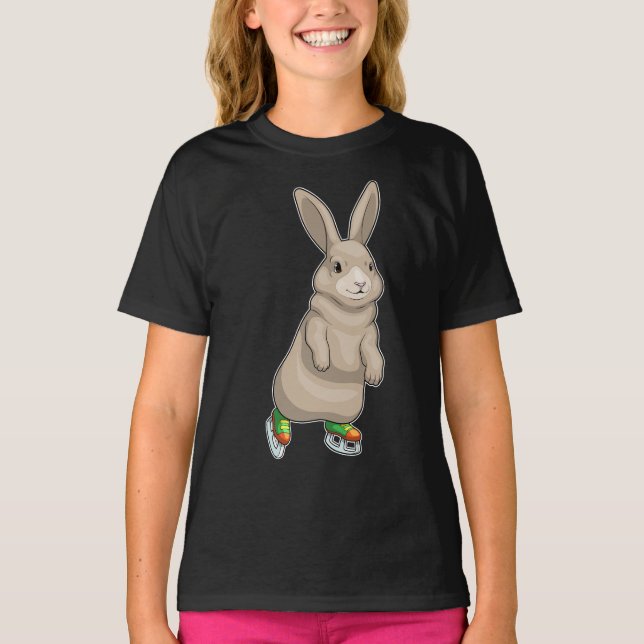 Bunny Ice skating Ice skates T-Shirt (Front)