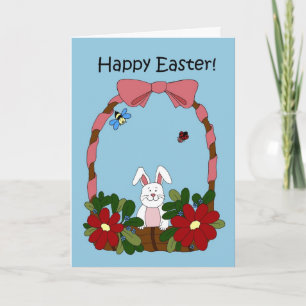 Bunny in a Basket Holiday Card