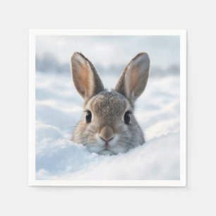 Bunny In a Deep Snowdrift Napkin