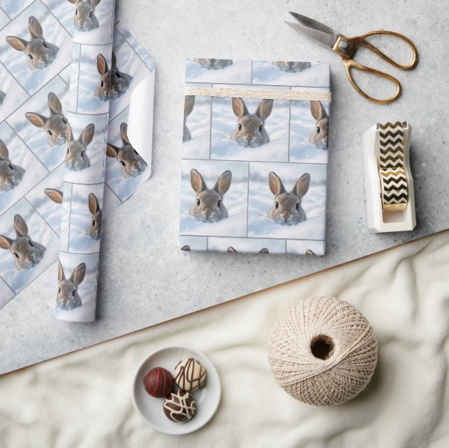 Bunny In a Deep Snowdrift Wrapping Paper (Crafts)