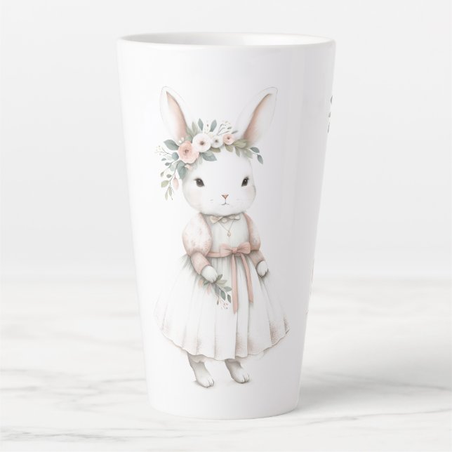 Bunny in a Dress Latte Mug (Front)