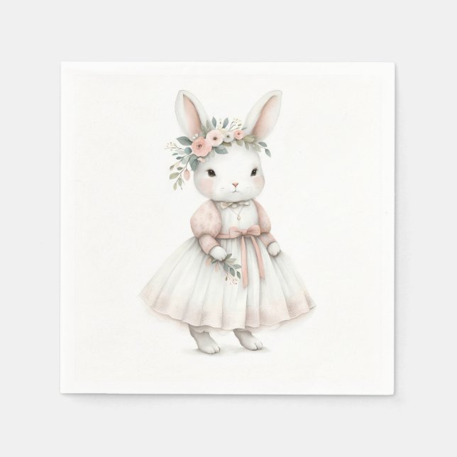 Bunny in a Dress Napkin (Front)