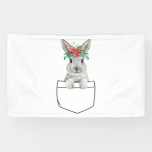 Bunny in a Pocket Easter Rabbit Banner