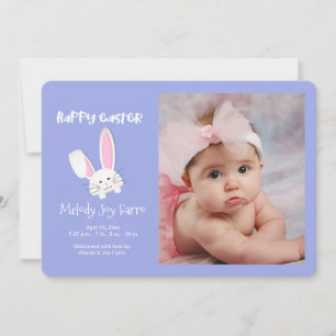 Bunny in a Pocket Photo Birth Announcement