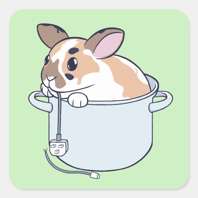 Bunny in a Stew!  Square Sticker (Front)