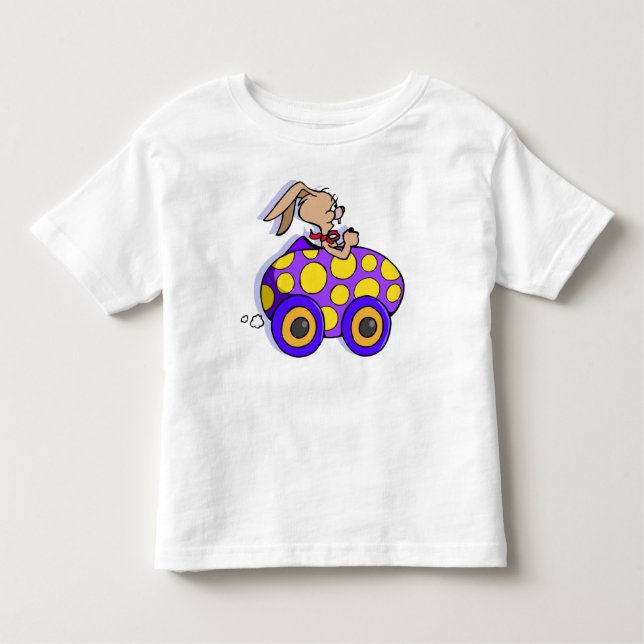 Bunny in an Easter Egg Car Toddler T-Shirt (Front)