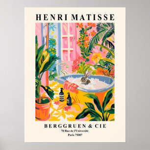 Bunny In Bathtub Art Matisse Style Bathroom Poster