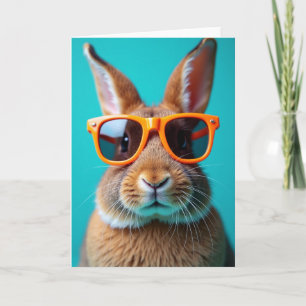 Bunny In Glasses Portrait Card