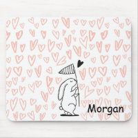 Bunny In Love | Monogram Mousepad