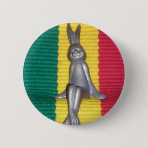 Bunny in Rasta Colours: A Touch of Groovy 6 Cm Round Badge