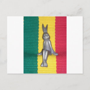 Bunny in Rasta Colours: A Touch of Groovy Art Prin Postcard
