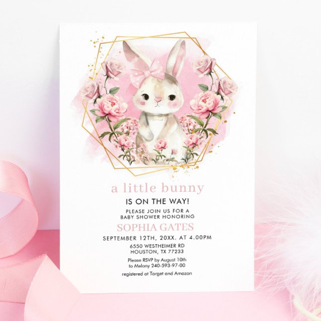 Bunny is on the Way Baby Shower Invitation (Creator Uploaded)