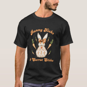 Bunny Kicks Carrot Sticks Chinoiserie Bunny Rabbit T-Shirt