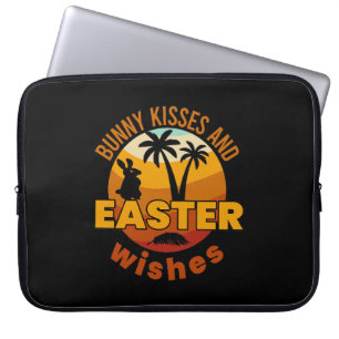 Bunny kisses and Easter wishes, Happy Easter Day Laptop Sleeve