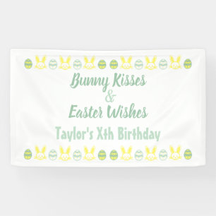 Bunny Kisses & Easter Wishes Birthday Banner