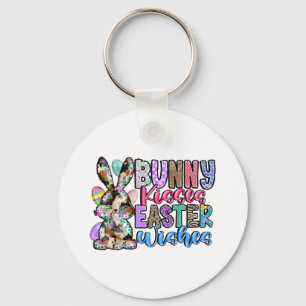Bunny Kisses Easter Wishes Key Ring