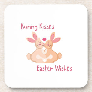 Bunny Kisses, Easter Wishes on a Coaster