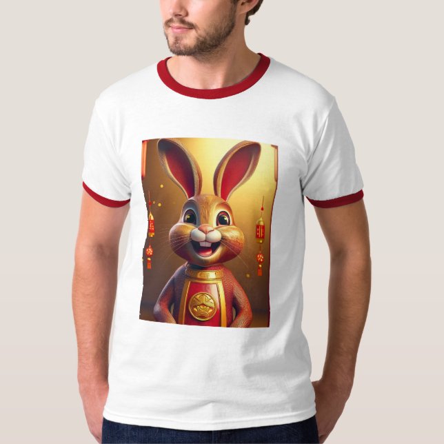 bunny knock knock loke T-Shirt (Front)