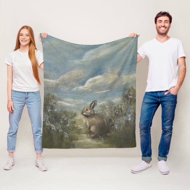Bunny Lane Fleece Blanket (In Situ)