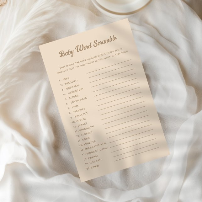 Bunny Light Beige Gender Reveal Baby Word Scramble (Creator Uploaded)