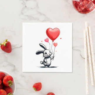 Bunny Love Balloons  Napkin