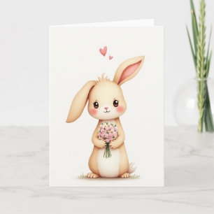 Bunny Love Bouquet Greeting Card