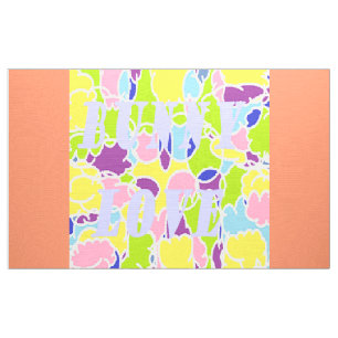 Bunny Love bright light colours almost pastel shad Fabric