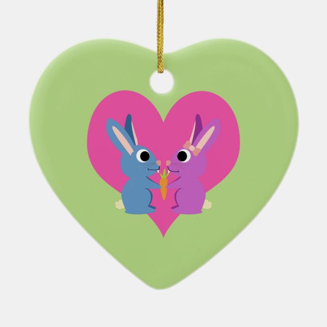 Bunny Love Ceramic Tree Decoration (Back)
