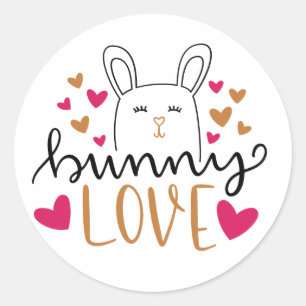 Bunny Love Classic Round Sticker