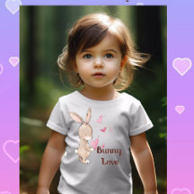 Bunny Love, Cute Tshirt with Bunny and Hearts