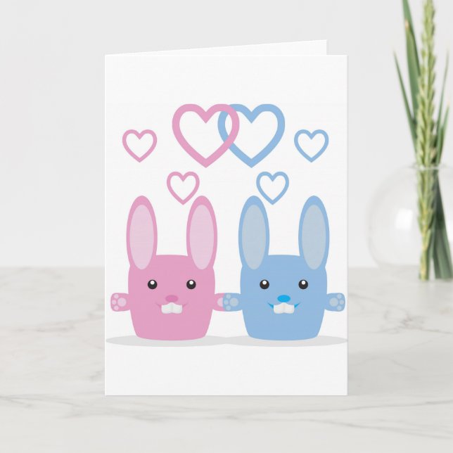 Bunny love holiday card (Front)