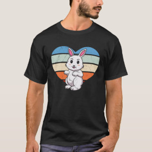 Bunny Love Retro Heart Rabbit T-Shirt