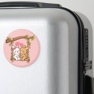 Bunny Love Series — Cute Romantic Rabbit Art Magnet