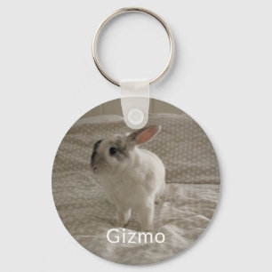 Bunny Lover's Personalized Photo and Name Keepsake Key Ring