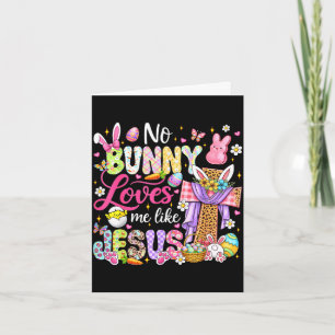 Bunny loves like jesus easter christian kids women card